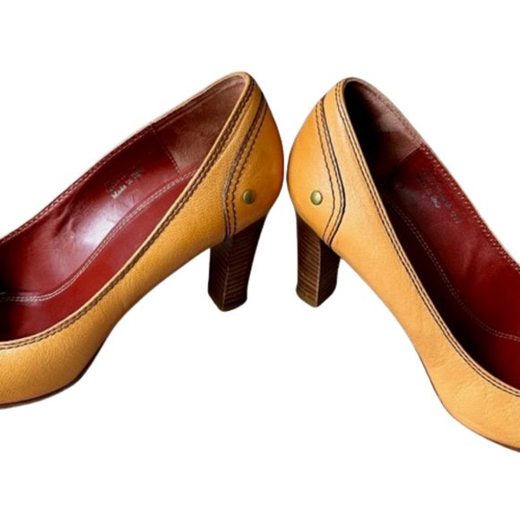 Coach Havanah Stacked Heel Buckled Pumps - Antique Gold - 10B - Picture 4 of 11